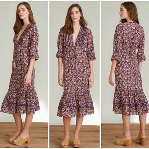 Veronica Beard Ultra Vani Floral Midi Dress Size XS